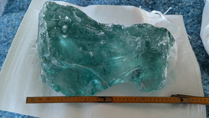 Glasbrocken türkis, ca. 400mm